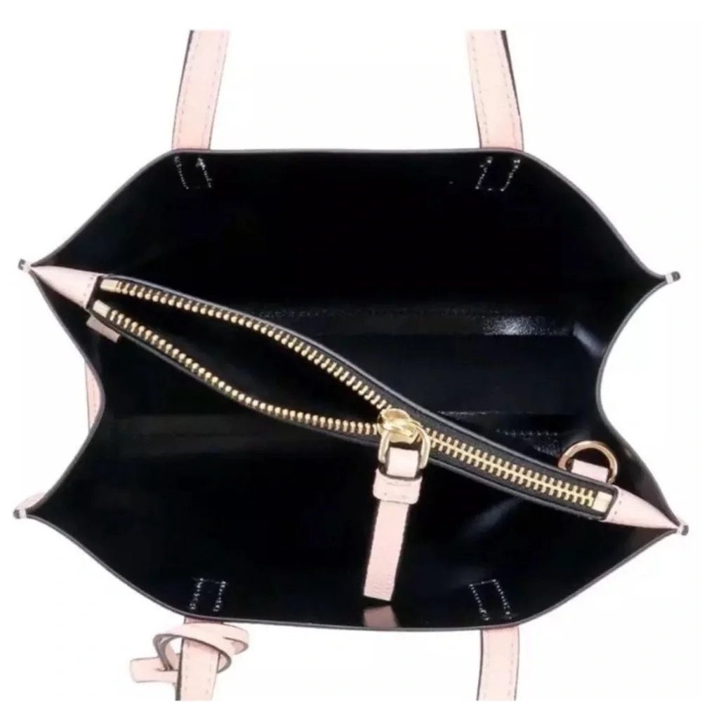 New! MARC JACOBS Mini Grind Leather Tote Crossbody Bag in Peach Whip Pink - Picture 8 of 12